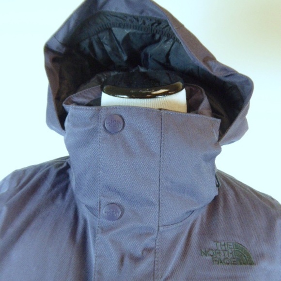 THE NORTH FACE DOWN PUFFER purple hooded HYVENT 550 JACKET COAT XS - Picture 4 of 7